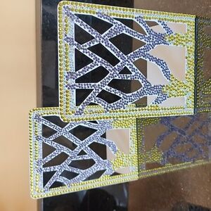 Rhinestone book ends.  Hand rhinestoned during Fern Winter Storm 2026!